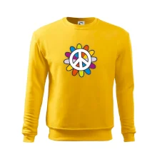 Peace symbol s kreslenou květinou