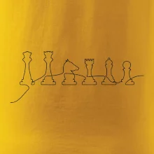 Šachové figurky v řadě - obrys