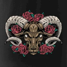 Hlava berana s růžemi