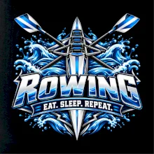 Veslařská loď se zkříženými vesly eat sleep repeat
