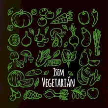 Jsem vegetarián - zelenina ve čtverci