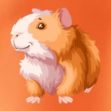 Morče - kreslené, bílo oranžové