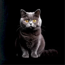 Britská kočka černá fotka