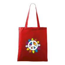 Peace symbol s kreslenou květinou