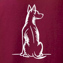 Pes kreslený zezadu