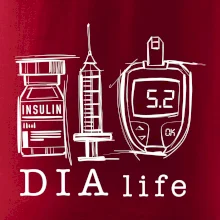 D I A life - kreslený insulin injekce a glukometr