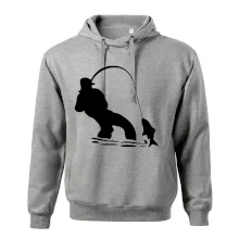 Rybář tahající rybu