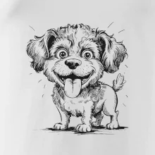 Lagotto romagnolo karikatura vypláznutý jazyk