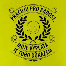 Pracuju pro radost. moje výplata je toho důkazem