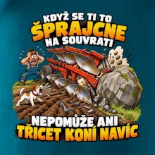 Pluh zaseknutý o balvan na souvrati