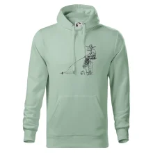 Kreslený rybář na pařezu