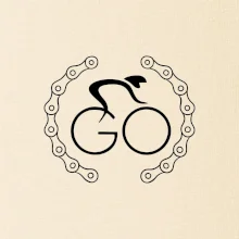 Logo cyklisty a řetěz Logo cyklisty a řetěz