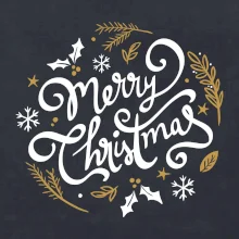 Merry christmas - nápis kulatý