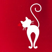 Zamilovaná kočka zezadu