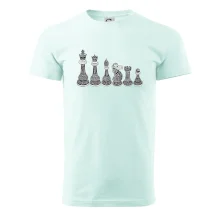 Šachové figurky v řadě - kreslené