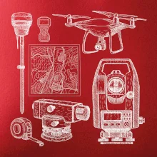 Geodet teodolit dron