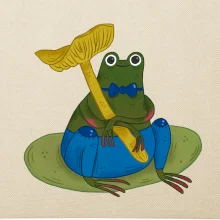 Žába s houbou  (studio-arte.cz)