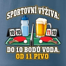 Sportovní výživa -  do 10 bodů voda, od 11 pivo