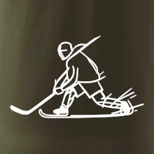 Kreslený hokejista tučnou fixou