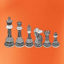 Šachové figurky v řadě - kreslené
