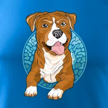 Americký staford kreslený v kolečku (Pecka design)