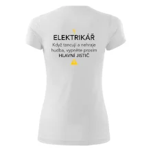 Elektrikář - hlavní jistič - Nápis na zádech