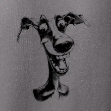 Černobílá karikatura chrt