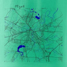 Plzeň mapa s vodními toky