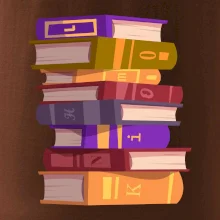 Knihomol stojící knihy