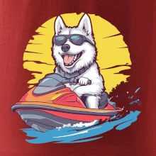 Husky na vodním skútru