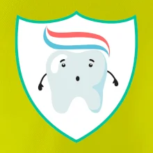 Zoubek na prsu - zubní pasta