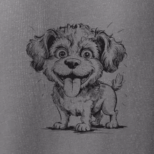 Lagotto romagnolo karikatura vypláznutý jazyk