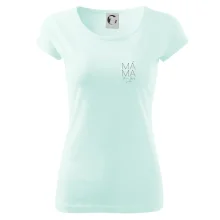 Nápis máma  na prsu se jmény dětí