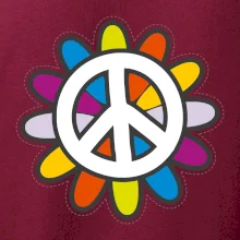 Peace symbol s kreslenou květinou