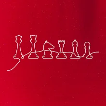 Šachové figurky v řadě - obrys