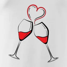 Víno je láska jednoduchý nákres
