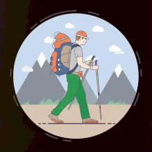 Barevný párový motiv na hory