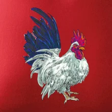 Kohout kreslený bílý