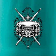 Ornamentální buben s paličkami - černobílý symbol