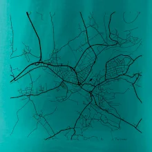 Mapy měst černobílé Turnov