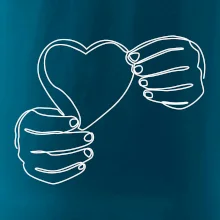 Ruka držící srdce  jedním tahem