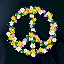 Peace symbol kopretiny