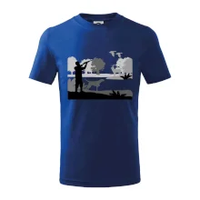 Lovec a ohař v lese