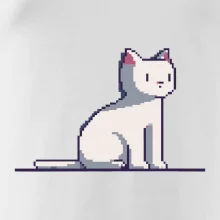 Kočka bílá pixel