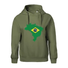 Brazílie vlajka v mapě