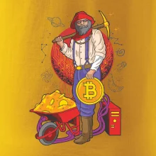 Horník těží bitcoiny