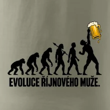 Evoluce říjnového muže s velkým půllitrem piva