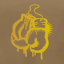 Box rukavice - zlatý potisk