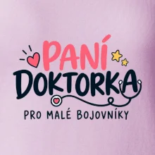 Paní doktorka pro malé bojovníky - nápis se stetoskopem