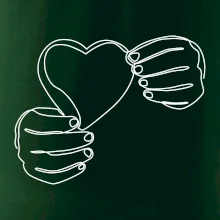 Ruka držící srdce  jedním tahem